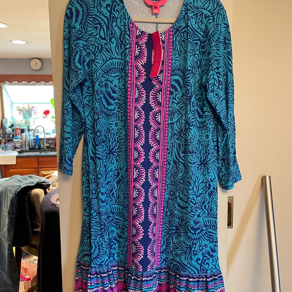 NWT Ophelia Dress in Ocean Motion size large